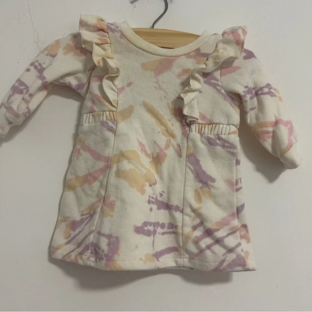 Grayson Mini Newborn Charming Ruffle Sleeve Kids Dress - Cream, Pink, and Purple